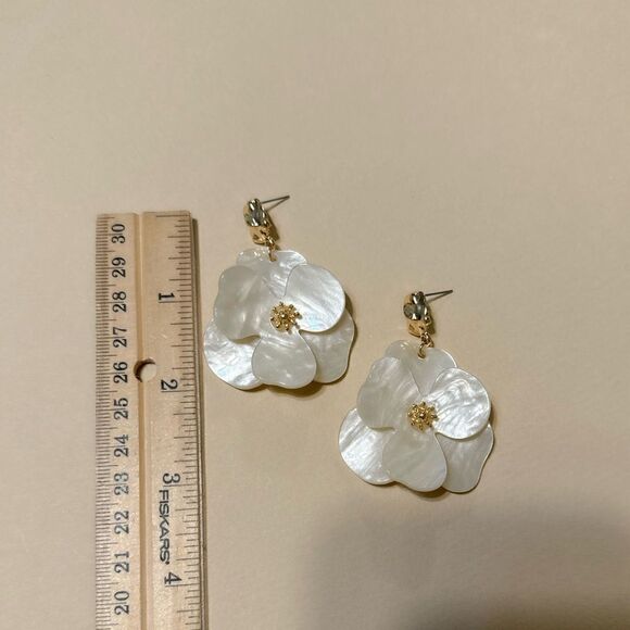 Flower drop earrings N654 - Picture 5 of 5